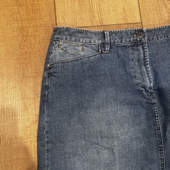 Talbots Medium Wash Denim Jean Skirt Women Size 14 Classic Stretch Preppy - Picture 3 of 5